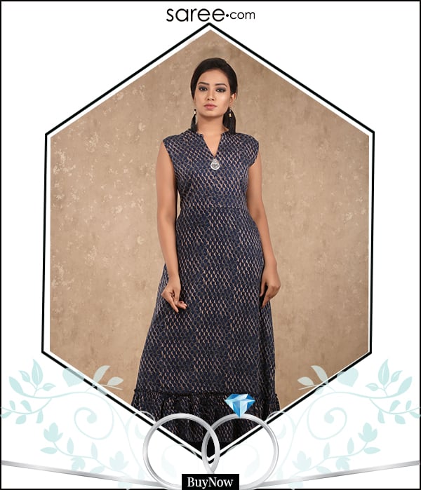 Blue Cotton Kurti for Arranged Marriage Meeting