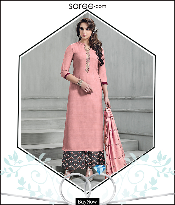 Pink Palazzo Suit for Arranged Marriage Meeting