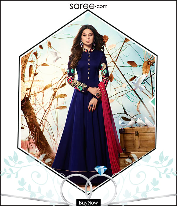 Royal Blue Anarkali Suit for Arranged Marriage Meeting