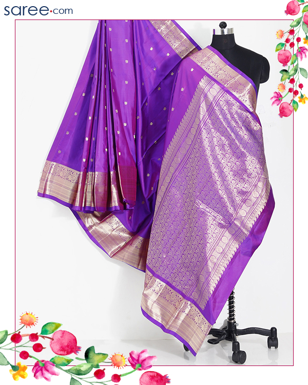Purple Kanjivaram Silk with Weaving Work - image 18
