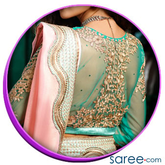 Sheer Back with Embroidery - Trendy Saree Blouse Back Designs - saree.com