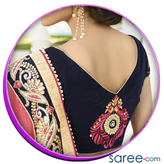 Back V Neck- Trendy Saree Blouse Back Designs - saree.com