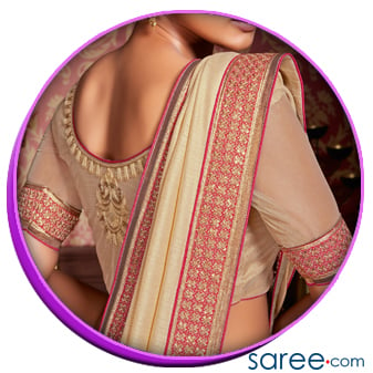 Basic Round Neck With Piping - Trendy Saree Blouse Back Designs - saree.com