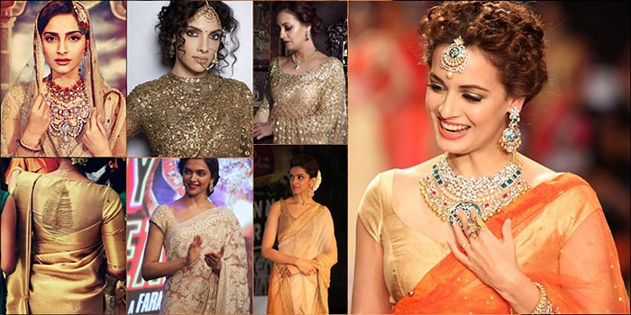 15 Gold Beige Saree Blouses We Are Lusting After Saree Com By