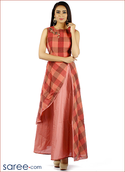 Red Cotton Suit with Resham Work - 10