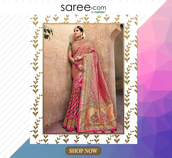 Classic Pink And Multi Colored Banarasi Silk Saree