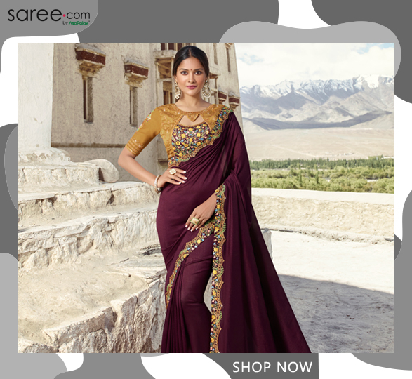 6 Meter Elegant Chiffon Sari Saree Plain Solid Colours Blouse Material Included 