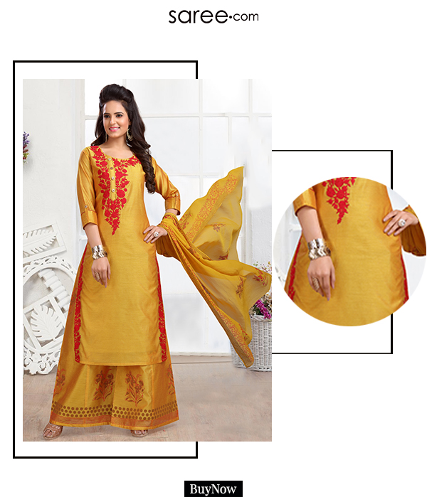  Mustard Chanderi Suit for your Complexion