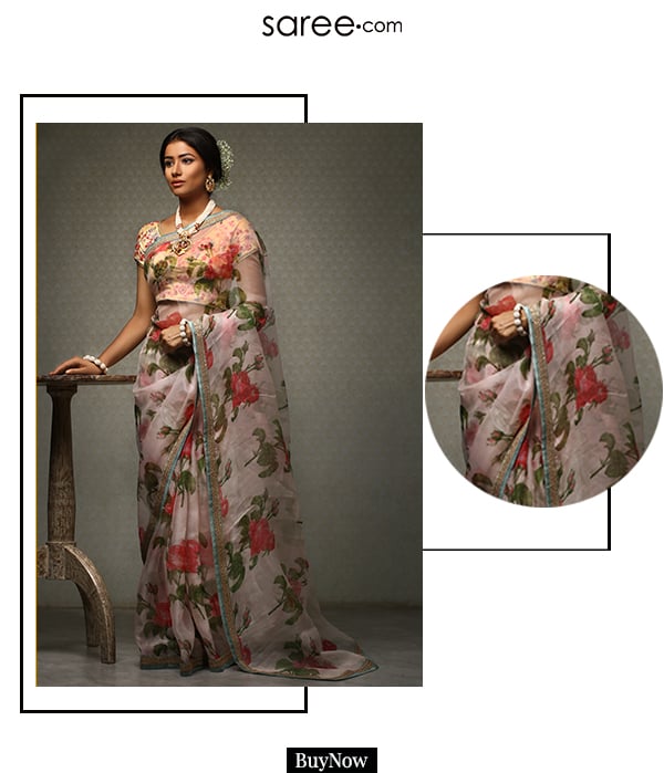 Light Pink Floral Saree for your Complexion