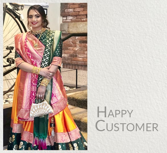 Happy Customer Dhara Patel in Virasat Lehenga