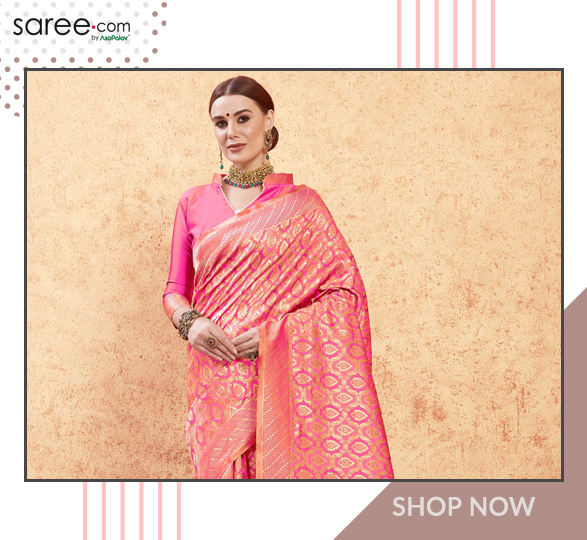 Light Pink Banarasi Art Silk Traditional Woven Saree