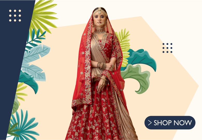 Red Velvet All Over Embroidered Lehenga Choli with Pearls Work