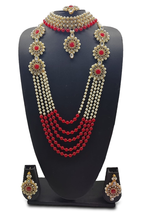 Pearl Work Double Necklace Set