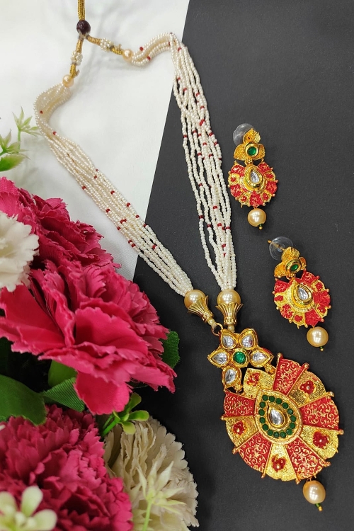 Beads Chain Pendant Necklace Set