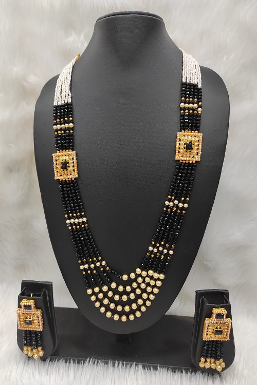 Alloy Layered Pearl Necklace Set