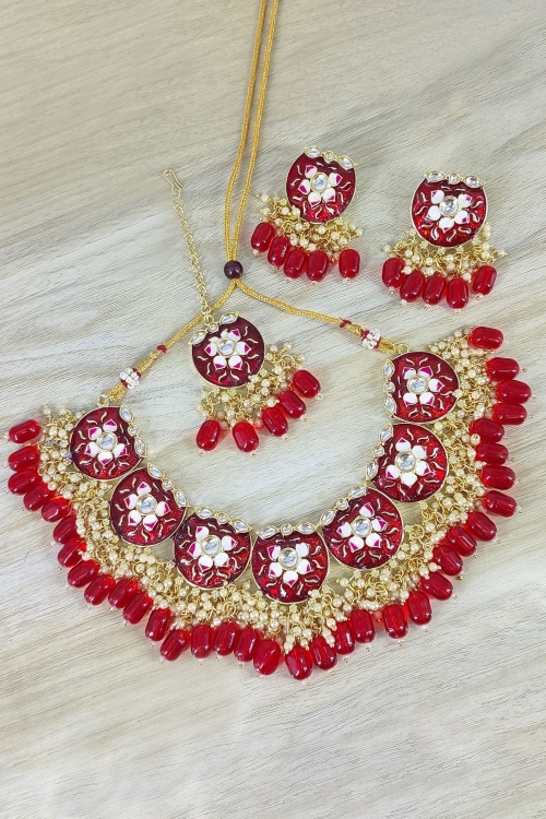 Pearl Beaded Necklace Set