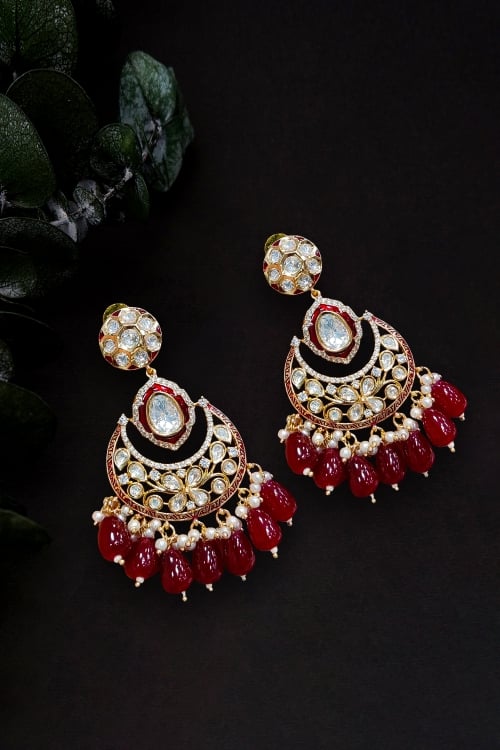 Kundan and Pearl Studded Earrings