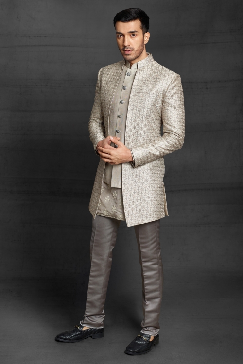 Grey Silk Suit with Jacket