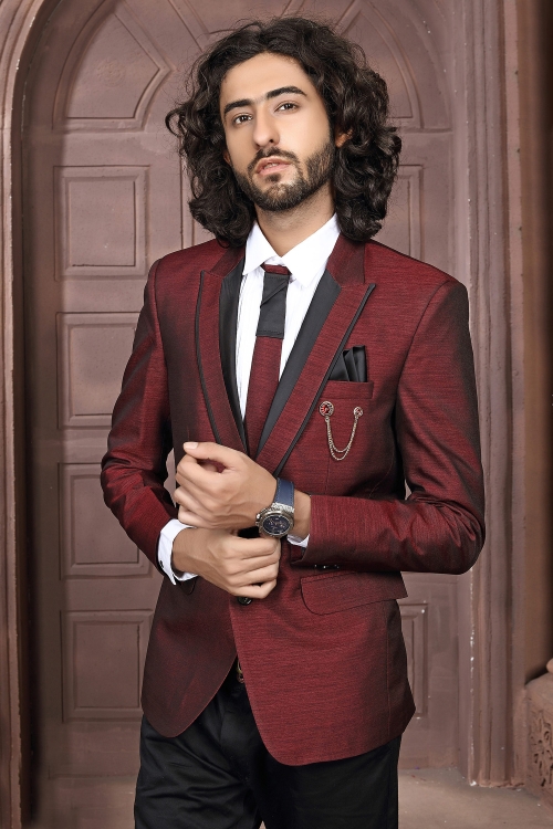 Maroon Rayon Suit