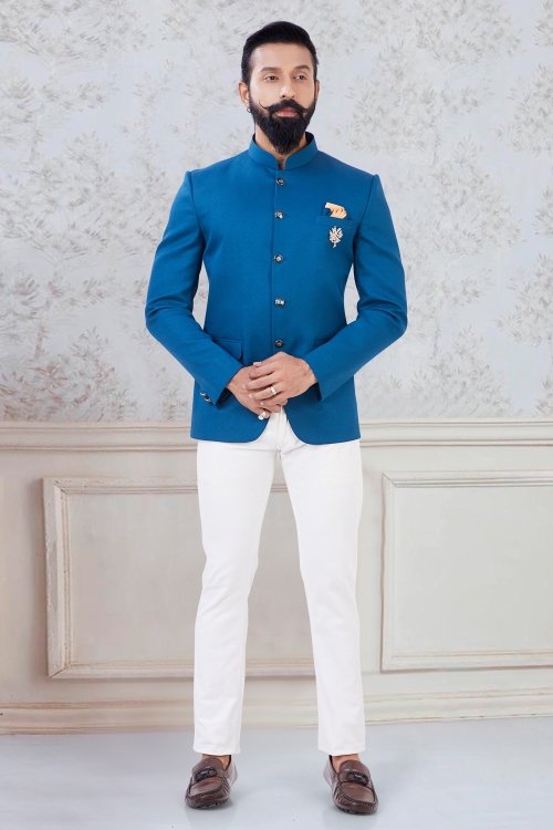 Blue Imported Jodhpuri Suit