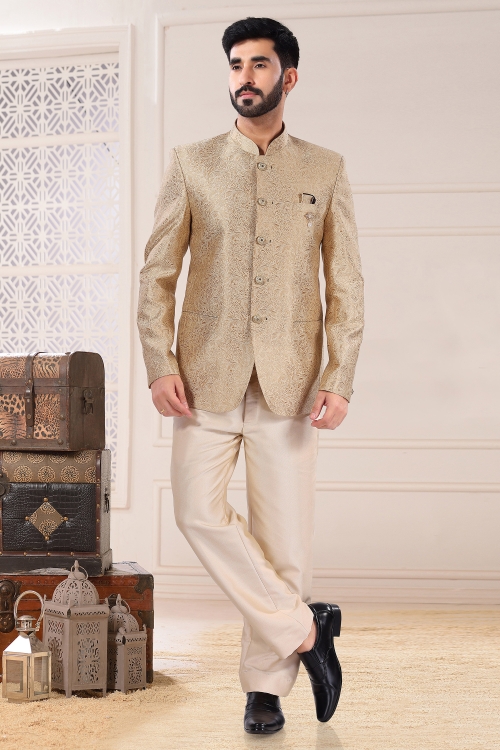 Jacquard Woven Jodhpuri Suit