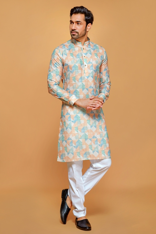 Linen Cotton Printed Kurta Pajama