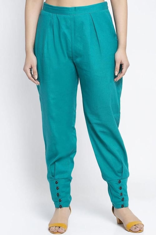 Turquoise Green Rayon Pant
