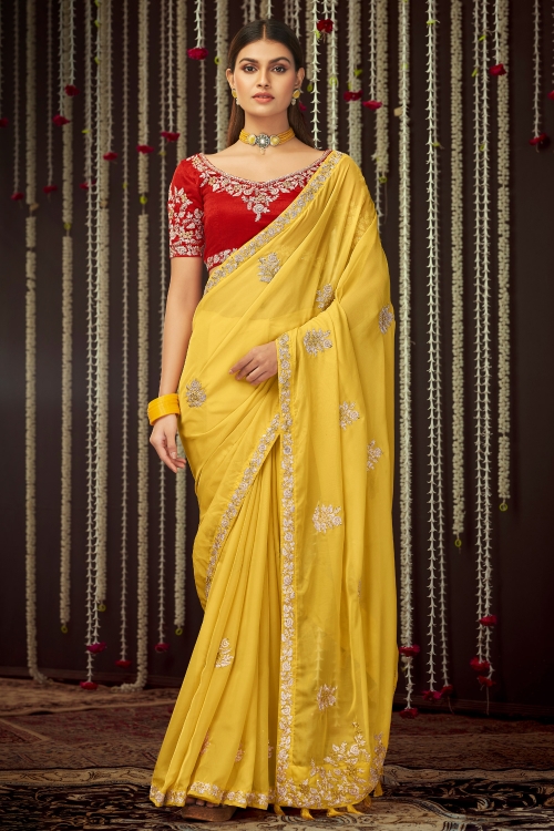 Indian Saree,Blouse Work Saree Wedding Wear Saree Black Colour Mirror Work Organza Saree Bollywood Saree Crystal Organza Saree