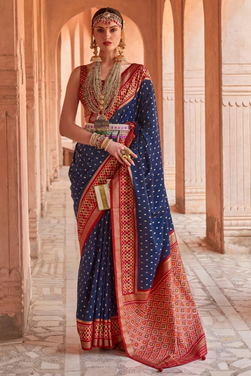 Foil Printed Saree in Art Silk with Contrast Border and Pallu