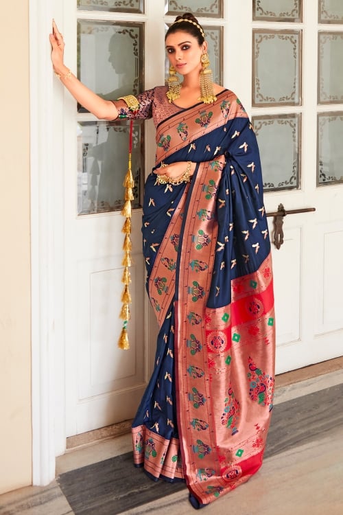 Traditional Art Silk Paithani Woven Saree