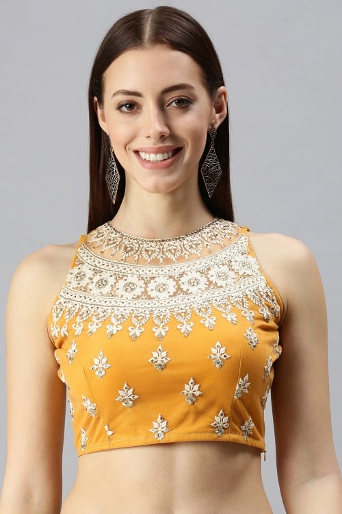 Lycra Net Embroidered Blouse