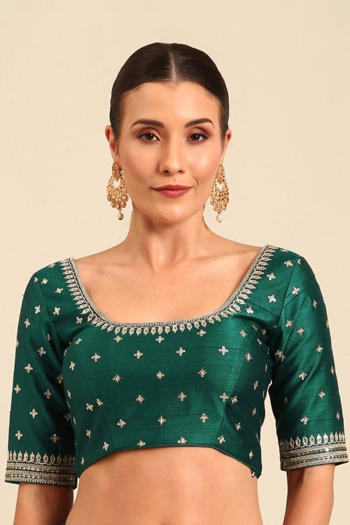 Polyester Sequin Embroidered Readymade Blouse