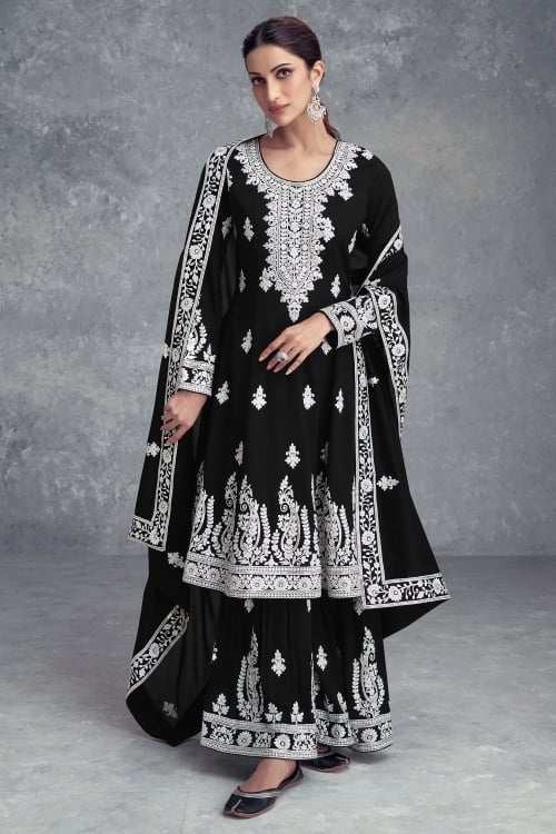 Chinon Thread Embroidered Sharara Suit