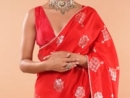 Red Kora Silk Woven Saree - psadh3175