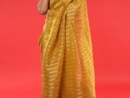Yellow Tissue Silk Woven Saree - psadh3153
