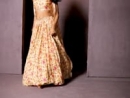 Cream Floral Jaal Printed Crop Top and Lehenga Set in Chinon with Jacket - skdeg2297