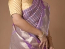 Light Purple Traditional Two Toned Woven Stripes Saree in Art Silk - psaeh3097