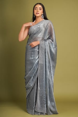 Grey Saree : Buy Grey Colour Sari Online
