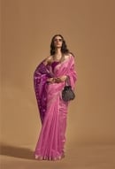 Hot Pink Handloom Art Silk Woven Saree