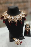 Maroon Kundan Worked Necklace