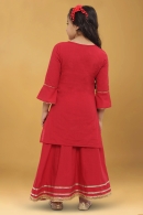 Red Rayon Lehenga Suit