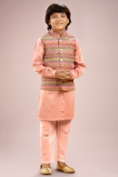 Pink Silk Kurta Pajama with Jacket