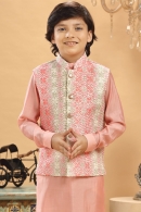Pink Silk Kurta Pajama with Jacket