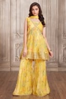 Chinon Yellow Floral Printed Sharara Suit