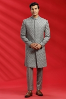 Grey Imported Indo Western with Embroidery