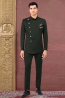 Green Rayon Jodhpuri Suit