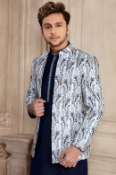 Art Silk Kurta Pajama with Multi Colored Sequin Embroidery Jacket