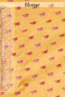 Yellow Crepe Silk Floral Printed Saree