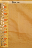 Yellow Organza Foil Printed Saree