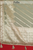 Sea Green Kora Silk Woven Saree